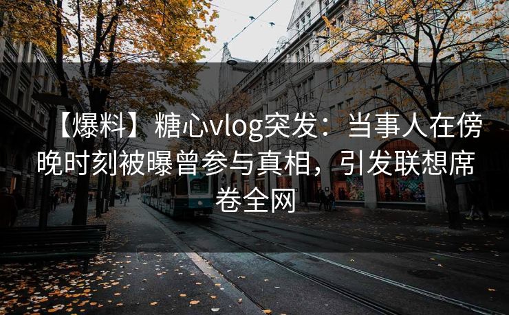 【爆料】糖心vlog突发：当事人在傍晚时刻被曝曾参与真相，引发联想席卷全网