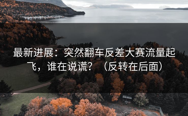最新进展：突然翻车反差大赛流量起飞，谁在说谎？（反转在后面）